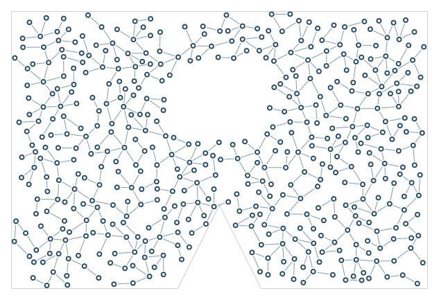 Irregular region and exclusions in porcelain