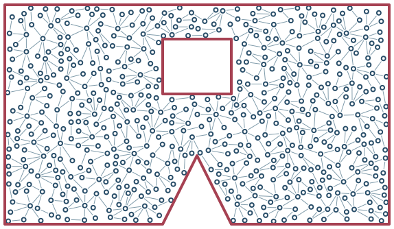 Same GeoJSON outline and hole. Border visibility, colour and width affect rendering; containment always uses the supplied polygon.